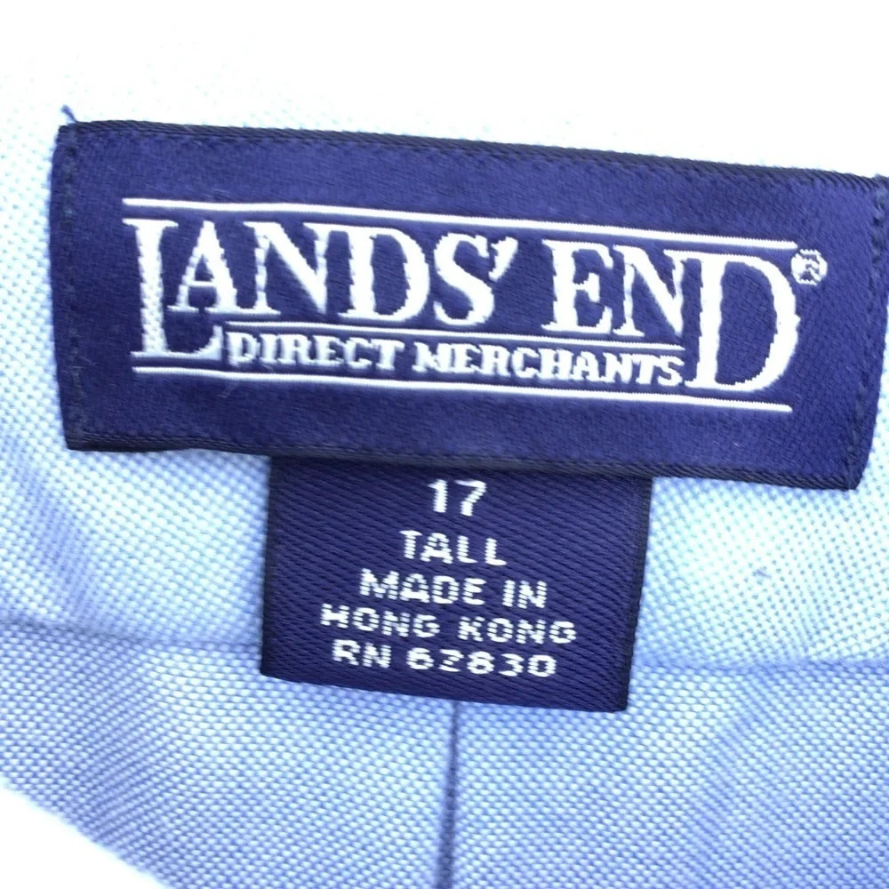 Land’s End Direct Merchants baby blue short sleeve shirt. Size17 tall. Orig csf - Picture 5 of 6